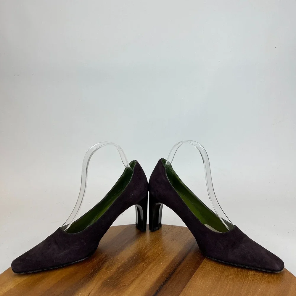 Womens Vintage Donald Piner‎ Purple Suede Pointed Toe Heels Pumps Size 6.5 M GUC